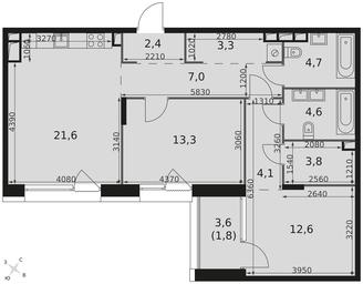 3-BD Apartment Sale, 79.2 sq. m. at The Lake, Snezhnaya Street, 22, Moscow, Russia #4