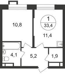 Apartment Sale, 33.4 sq. m. at Pervyi Moskovskiy, ulitsa Bianki, 1, Moskovskiy, Moscow, Russia #3 Apartment Sale, 33.4 sq. m. at Pervyi Moskovskiy, ulitsa Bianki, 1, Moskovskiy, Moscow, Russia #3