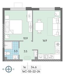 Продажа 1-комн. квартиры, 34,6 м² в ЖК «Лучи», Производственная улица, 12к1, Москва, Россия #2 Продажа 1-комн. квартиры, 34,6 м² в ЖК «Лучи», Производственная улица, 12к1, Москва, Россия #2