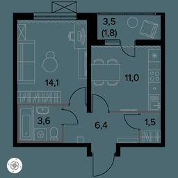 1-BD Apartment Sale, 38.1 sq. m. at Yzhnaya Bitsa, Yuzhnaya Bitsa Residential Complex, posyolok Bittsa, Leninskiy City District, Moscow Region, Russia #3