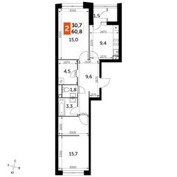 2-BD Apartment Sale, 62.9 sq. m. at Sky Garden, Stroitelny Drive, 9с6, Moscow, Russia #2 2-BD Apartment Sale, 62.9 sq. m. at Sky Garden, Stroitelny Drive, 9с6, Moscow, Russia #2