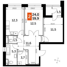2-BD Apartment Sale, 62.1 sq. m. at Sky Garden, Stroitelny Drive, 9с6, Moscow, Russia #2 2-BD Apartment Sale, 62.1 sq. m. at Sky Garden, Stroitelny Drive, 9с6, Moscow, Russia #2