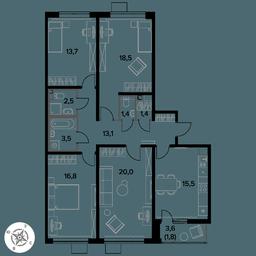 4-BD Apartment Sale, 108.2平方米 at Pervy Donskoj, zhiloy mikrorayon Sapronovo, derevnya Sapronovo, Leninskiy City District, Moscow Region, Russia #3 4-BD Apartment Sale, 108.2平方米 at Pervy Donskoj, zhiloy mikrorayon Sapronovo, derevnya Sapronovo, Leninskiy City District, Moscow Region, Russia #3