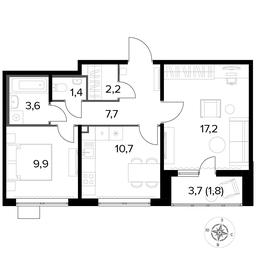 2-BD Apartment Sale, 54.6 sq. m. at Pervyi Lermontovskiy, zhiloy kompleks 1-y Lermontovskiy, Lyubertsy, Moscow Region, Russia #3 2-BD Apartment Sale, 54.6 sq. m. at Pervyi Lermontovskiy, zhiloy kompleks 1-y Lermontovskiy, Lyubertsy, Moscow Region, Russia #3