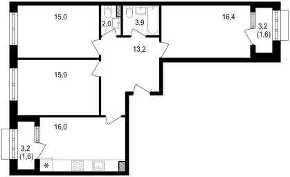 3-BD Apartment Sale, 85.5 sq. m. at Mikhalkovskiy, Mikhalkovskaya Street, 48, Moscow, Russia #2 3-BD Apartment Sale, 85.5 sq. m. at Mikhalkovskiy, Mikhalkovskaya Street, 48, Moscow, Russia #2
