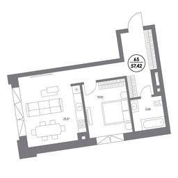 2-BD Apartment Sale, 57.4平方米 at Kosmo 4/22, Kosmodamianskaya Embankment, 4/22с8, Moscow, Russia #3 2-BD Apartment Sale, 57.4平方米 at Kosmo 4/22, Kosmodamianskaya Embankment, 4/22с8, Moscow, Russia #3