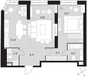 2-BD Apartment Sale, 65.1 sq. m. at Arkhitektor, Akademika Volgina Street, 2Д, Moscow, Russia #3