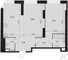 2-BD Apartment Sale, 65.1 sq. m. at Arkhitektor, Akademika Volgina Street, 2Д, Moscow, Russia #4