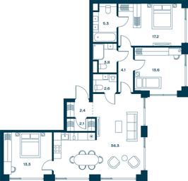 3-BD Apartment Sale, 106.4平方米 at Soul, Chasovaya Street, 28, Moscow, Russia #3