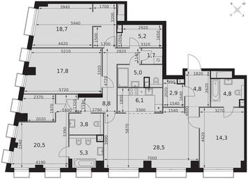 5-BD Apartment Sale, 148.2 sq. m. at Sydney City, Shenogina Street, 2, Moscow, Russia #4