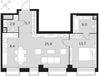 2-BD Apartment Sale, 62.5平方米 at Sydney City, Shenogina Street, 2, Moscow, Russia #3 2-BD Apartment Sale, 62.5平方米 at Sydney City, Shenogina Street, 2, Moscow, Russia #3