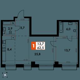 2-BD Apartment Sale, 62.5平方米 at Sydney City, Shenogina Street, 2, Moscow, Russia #2 2-BD Apartment Sale, 62.5平方米 at Sydney City, Shenogina Street, 2, Moscow, Russia #2