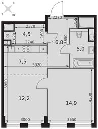 1-BD Apartment Sale, 50.9 sq. m. at Sydney City, Shenogina Street, 2, Moscow, Russia #4