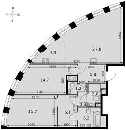 3-BD Apartment Sale, 86.1 sq. m. at Sydney City, Shenogina Street, 2, Moscow, Russia #4