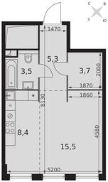Apartment Sale, 36.4 sq. m. at Sydney City, Shenogina Street, 2, Moscow, Russia #4