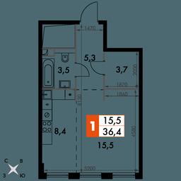 Apartment Sale, 36.4 sq. m. at Sydney City, Shenogina Street, 2, Moscow, Russia #2 Apartment Sale, 36.4 sq. m. at Sydney City, Shenogina Street, 2, Moscow, Russia #2