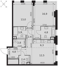 2-BD Apartment Sale, 69.8 sq. m. at Sydney City, Shenogina Street, 2, Moscow, Russia #4