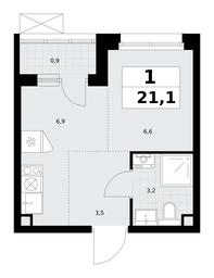 Apartment Sale, 21.1平方米 at Rodniye Kvartaly, Kvartal № 33, Marushkinskoye Settlement, Moscow, Russia #4
