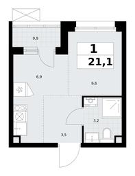 Apartment Sale, 21.1平方米 at Rodniye Kvartaly, Kvartal № 33, Marushkinskoye Settlement, Moscow, Russia #3 Apartment Sale, 21.1平方米 at Rodniye Kvartaly, Kvartal № 33, Marushkinskoye Settlement, Moscow, Russia #3