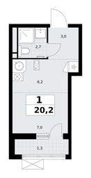Apartment Sale, 20.2平方米 at Rodniye Kvartaly, Kvartal № 33, Marushkinskoye Settlement, Moscow, Russia #3 Apartment Sale, 20.2平方米 at Rodniye Kvartaly, Kvartal № 33, Marushkinskoye Settlement, Moscow, Russia #3