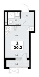 Apartment Sale, 20.2平方米 at Rodniye Kvartaly, Kvartal № 33, Marushkinskoye Settlement, Moscow, Russia #4