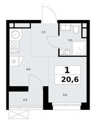 Apartment Sale, 20.6平方米 at Rodniye Kvartaly, Kvartal № 33, Marushkinskoye Settlement, Moscow, Russia #3 Apartment Sale, 20.6平方米 at Rodniye Kvartaly, Kvartal № 33, Marushkinskoye Settlement, Moscow, Russia #3