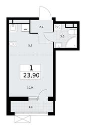 Apartment Sale, 23.9平方米 at Rodniye Kvartaly, Kvartal № 33, Marushkinskoye Settlement, Moscow, Russia #2