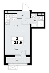 Apartment Sale, 23.9平方米 at Rodniye Kvartaly, Kvartal № 33, Marushkinskoye Settlement, Moscow, Russia #3