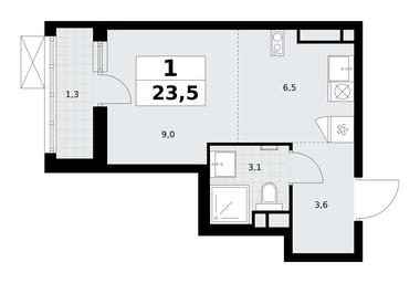 Apartment Sale, 23.5平方米 at Rodniye Kvartaly, Kvartal № 33, Marushkinskoye Settlement, Moscow, Russia #4