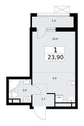Apartment Sale, 23.9平方米 at Rodniye Kvartaly, Kvartal № 33, Marushkinskoye Settlement, Moscow, Russia #2