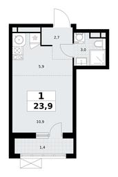 Apartment Sale, 23.9平方米 at Rodniye Kvartaly, Kvartal № 33, Marushkinskoye Settlement, Moscow, Russia #4