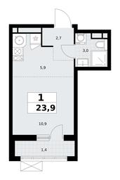 Apartment Sale, 23.9平方米 at Rodniye Kvartaly, Kvartal № 33, Marushkinskoye Settlement, Moscow, Russia #3