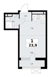 Apartment Sale, 23.9平方米 at Rodniye Kvartaly, Kvartal № 33, Marushkinskoye Settlement, Moscow, Russia #3
