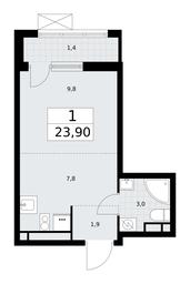 Apartment Sale, 23.9平方米 at Rodniye Kvartaly, Kvartal № 33, Marushkinskoye Settlement, Moscow, Russia #2