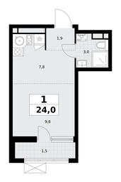 Apartment Sale, 24平方米 at Rodniye Kvartaly, Kvartal № 33, Marushkinskoye Settlement, Moscow, Russia #3