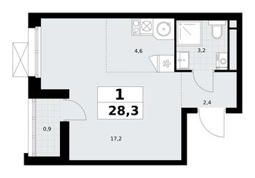 Apartment Sale, 28.3平方米 at Rodniye Kvartaly, Kvartal № 33, Marushkinskoye Settlement, Moscow, Russia #4