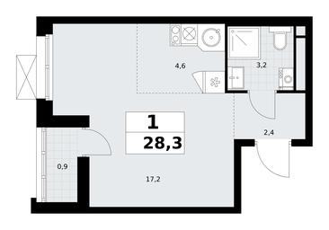 Apartment Sale, 28.3平方米 at Rodniye Kvartaly, Kvartal № 33, Marushkinskoye Settlement, Moscow, Russia #3