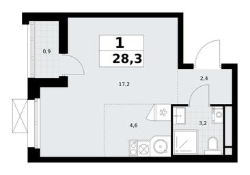 Apartment Sale, 28.3平方米 at Rodniye Kvartaly, Kvartal № 33, Marushkinskoye Settlement, Moscow, Russia #3