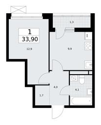 Apartment Sale, 33.9平方米 at Rodniye Kvartaly, Kvartal № 33, Marushkinskoye Settlement, Moscow, Russia #2