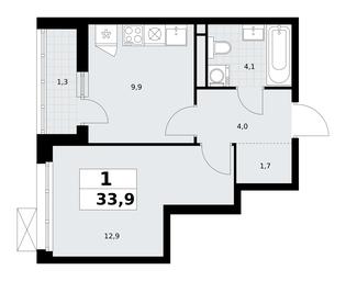 Apartment Sale, 33.9平方米 at Rodniye Kvartaly, Kvartal № 33, Marushkinskoye Settlement, Moscow, Russia #3