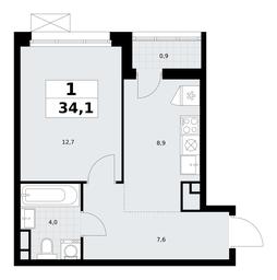 Apartment Sale, 34.1平方米 at Rodniye Kvartaly, Kvartal № 33, Marushkinskoye Settlement, Moscow, Russia #3 Apartment Sale, 34.1平方米 at Rodniye Kvartaly, Kvartal № 33, Marushkinskoye Settlement, Moscow, Russia #3