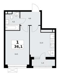 Apartment Sale, 36.1平方米 at Rodniye Kvartaly, Kvartal № 33, Marushkinskoye Settlement, Moscow, Russia #3 Apartment Sale, 36.1平方米 at Rodniye Kvartaly, Kvartal № 33, Marushkinskoye Settlement, Moscow, Russia #3