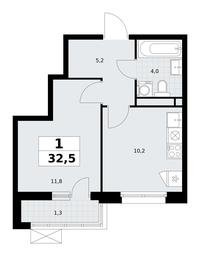 Apartment Sale, 32.5平方米 at Rodniye Kvartaly, Kvartal № 33, Marushkinskoye Settlement, Moscow, Russia #3 Apartment Sale, 32.5平方米 at Rodniye Kvartaly, Kvartal № 33, Marushkinskoye Settlement, Moscow, Russia #3