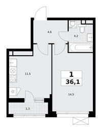 Apartment Sale, 36.1平方米 at Rodniye Kvartaly, Kvartal № 33, Marushkinskoye Settlement, Moscow, Russia #3 Apartment Sale, 36.1平方米 at Rodniye Kvartaly, Kvartal № 33, Marushkinskoye Settlement, Moscow, Russia #3