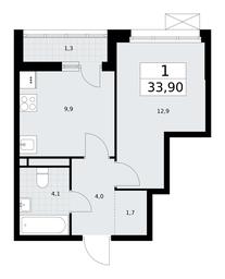 Apartment Sale, 33.9平方米 at Rodniye Kvartaly, Kvartal № 33, Marushkinskoye Settlement, Moscow, Russia #2