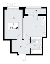 Apartment Sale, 36.1平方米 at Rodniye Kvartaly, Kvartal № 33, Marushkinskoye Settlement, Moscow, Russia #2 Apartment Sale, 36.1平方米 at Rodniye Kvartaly, Kvartal № 33, Marushkinskoye Settlement, Moscow, Russia #2
