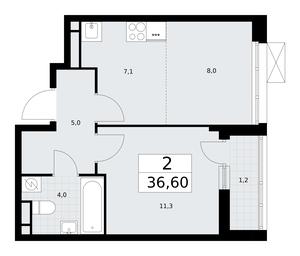 1-BD Apartment Sale, 36.6平方米 at Rodniye Kvartaly, Kvartal № 33, Marushkinskoye Settlement, Moscow, Russia #2 1-BD Apartment Sale, 36.6平方米 at Rodniye Kvartaly, Kvartal № 33, Marushkinskoye Settlement, Moscow, Russia #2