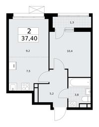 1-BD Apartment Sale, 37.4平方米 at Rodniye Kvartaly, Kvartal № 33, Marushkinskoye Settlement, Moscow, Russia #2 1-BD Apartment Sale, 37.4平方米 at Rodniye Kvartaly, Kvartal № 33, Marushkinskoye Settlement, Moscow, Russia #2