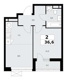 1-BD Apartment Sale, 36.6平方米 at Rodniye Kvartaly, Kvartal № 33, Marushkinskoye Settlement, Moscow, Russia #3 1-BD Apartment Sale, 36.6平方米 at Rodniye Kvartaly, Kvartal № 33, Marushkinskoye Settlement, Moscow, Russia #3