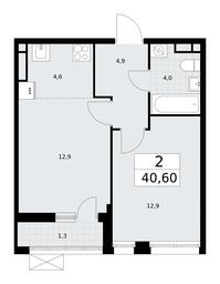 1-BD Apartment Sale, 40.6平方米 at Rodniye Kvartaly, Kvartal № 33, Marushkinskoye Settlement, Moscow, Russia #2 1-BD Apartment Sale, 40.6平方米 at Rodniye Kvartaly, Kvartal № 33, Marushkinskoye Settlement, Moscow, Russia #2